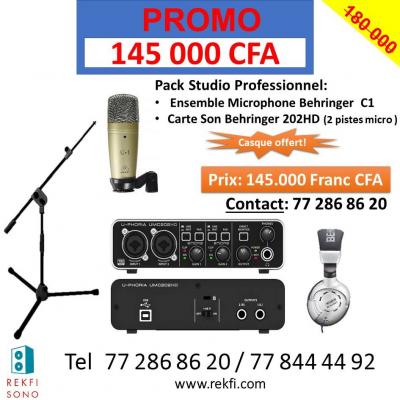 Pack Studio Microphone C1&Carte son Berhinger 