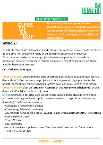 Projet Lotissement GUISS CII SA BOOP