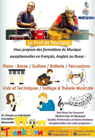 Cours de Piano Guitare Drums solfège Professeur