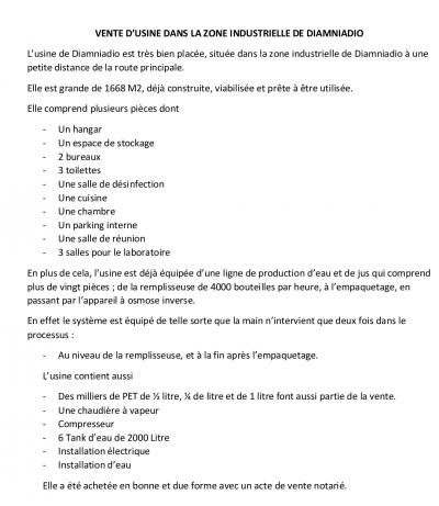 Grande usine agroalimentaire à  vendre 