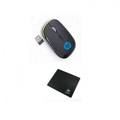 Souris HP sans Fil - Noir + Tapis de Souris