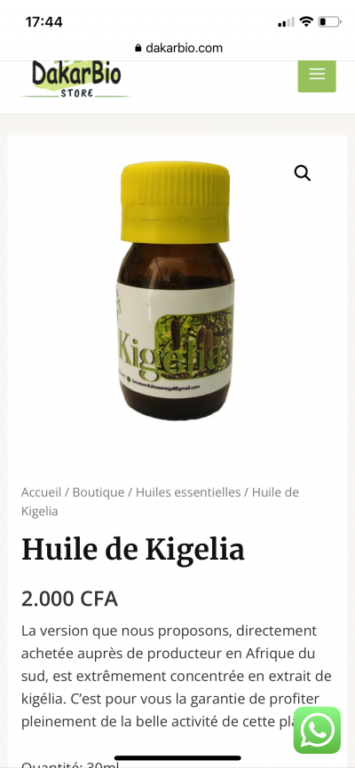 Huile de kigelia dakar
