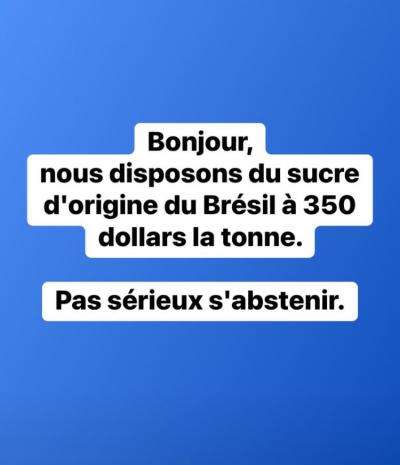 SUCRE DISPONIBLE AU BRESIL