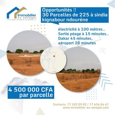 Terrains de 225 mètres carrés à vendre à Sindi